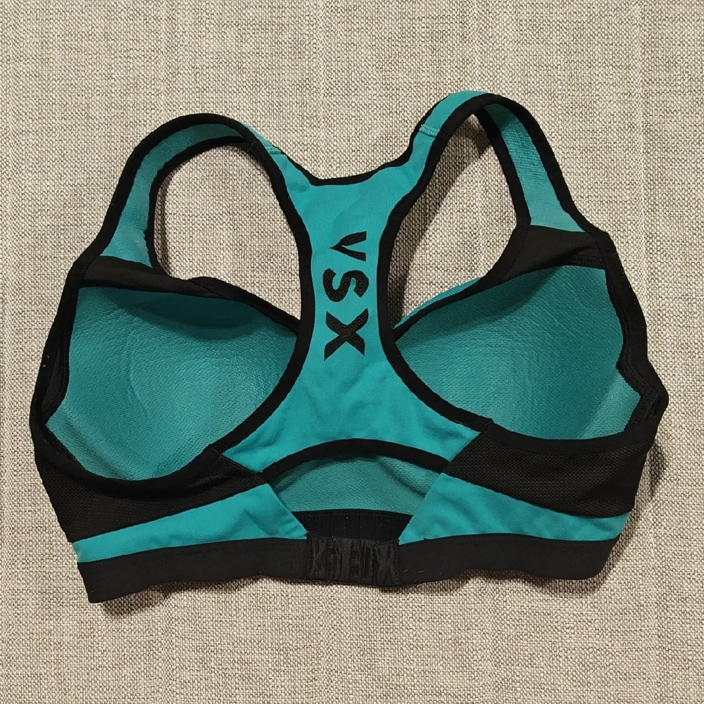 VSX Teal and Black Sports Bra - Picture 2 of 5